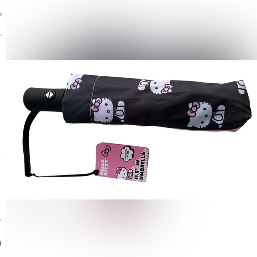 Hello Kitty Black 11.5” Umbrella NWT. Cute gift.